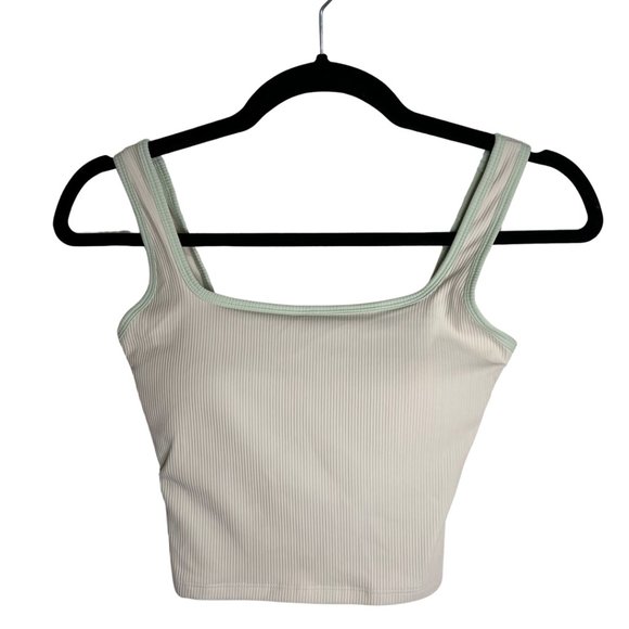 NWT HALARA Ribbed Knit Color Block Backless Cropped Yoga Tank Top - Picture 9 of 12